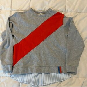 KULE Gray Sweatshirt with Red Stripe